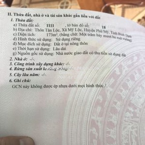 Bán đất ql 1a huyện phù mỹ bình định