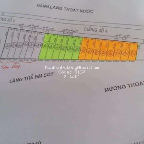 Bán lô đất dg số 4 bên hông lang sos chợ dinh