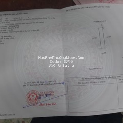 Bán lô đất mặt tiền đường chu văn an-p.nhơn hưng