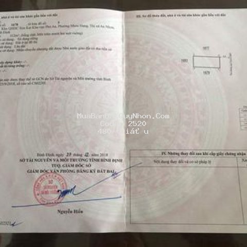 Chính chủ bán gấp lô đất đẹp thi xã an nhơn