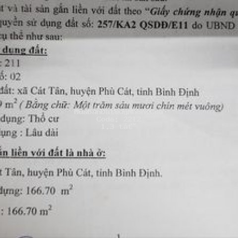 Chính chủ cần bán gấp nhà mặt tiền phù cát