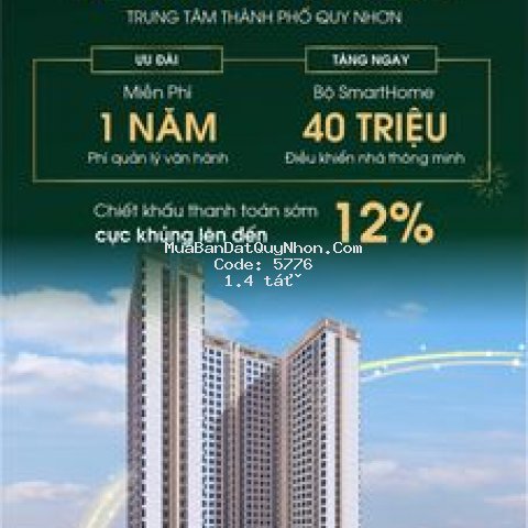 Chung cư phú tài residence 96m² 3pn