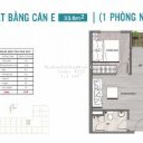 Chung cư thành phố qui nhơn 60m² 2pn