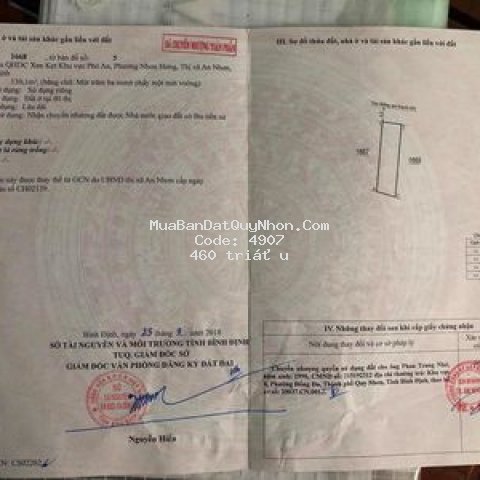 đất thị xã an nhơn 130m² . phường nhơn hưng