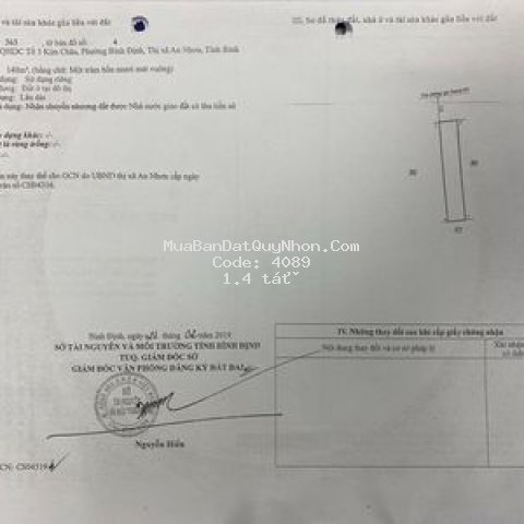đất thị xã an nhơn 140m²