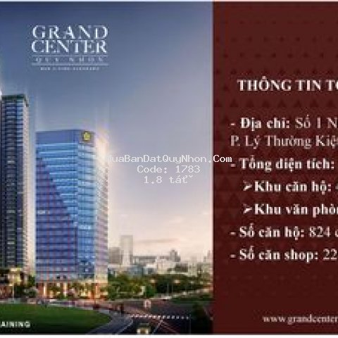 Grand center quy nhon ck6%, 18%/năm, 5% dòng tiền