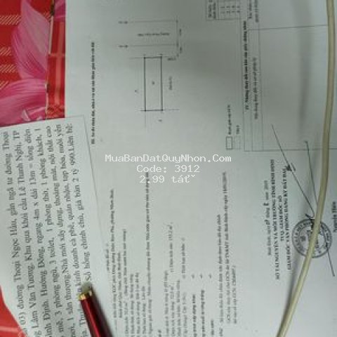 Nhà 3 mê 153m2 đường thoại ngọc hầu tp.quy nhơn,bđ