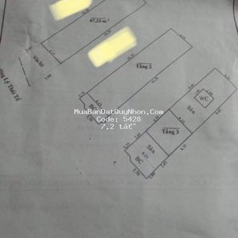 Nhà 3 mê 67,23m2 hướng tây nam đường lý thái tổ
