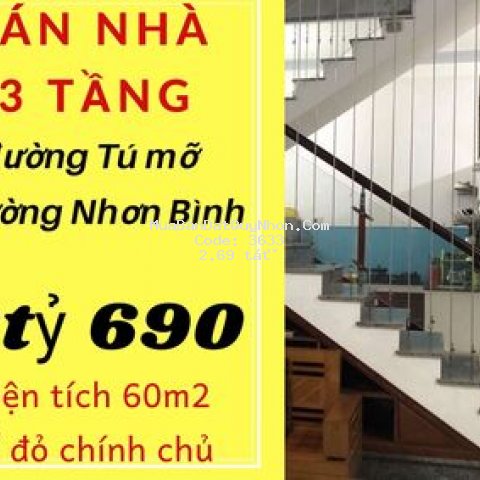 Nhà 3 tầng đẹp, phường nhơn bình
