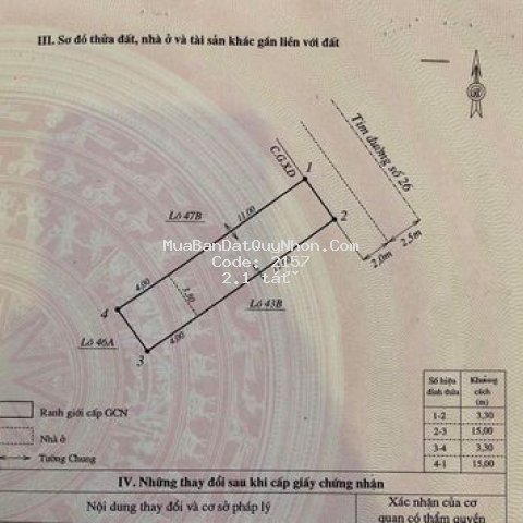 Nhà cấp 4 khu vực xóm tiêu(3,3x15m)=49,5m2