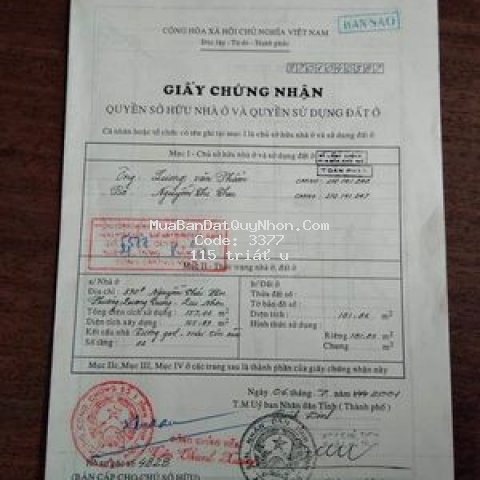 Nhà mặt tiền đường nguyễn thái học, tp. quy nhơn.
