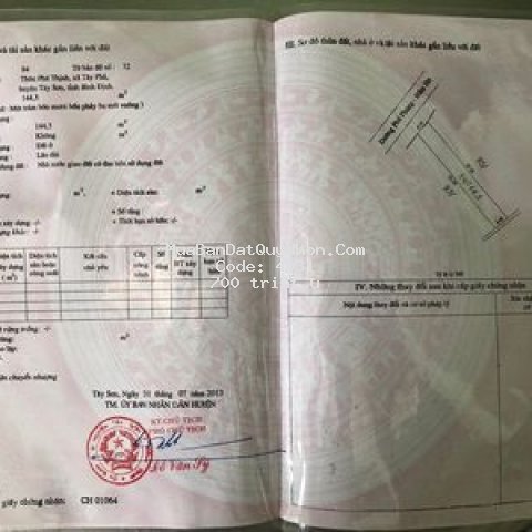 Tôi cần bán đất mặt tiền đường phú phong-hầm hô