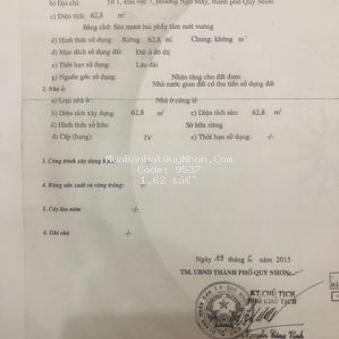 Bán đất chính chủ tại trung tâm thành phố quy nhơn