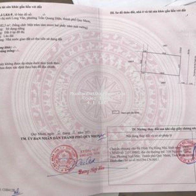 Bán đất kđt mới long vân-phường trần quang diệu