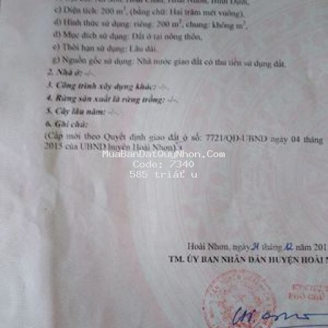 Bán lô đất 200 mét vuông đất thổ cư, nở hậu