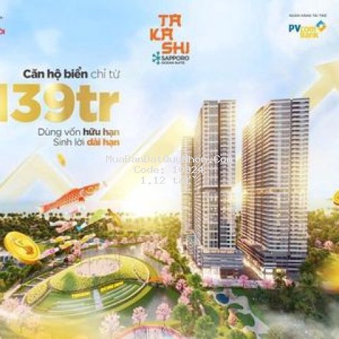 Căn hộ nghỉ dưỡng ven biển t.p qui nhơn 35m²  1pn