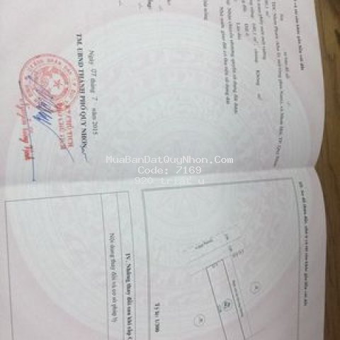 đất nhơn hội 100m2 ngang 4,55m khu trung tâm