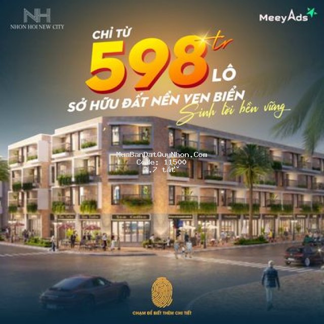 đất thành phố mới quy nhơn 124m2 thổ cư