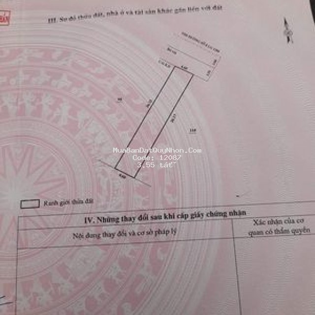 đất thành phố quy nhơn sổ đỏ 120m2 (4,6x26)