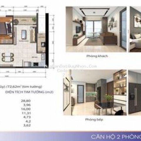 Phú tài residence 72m² 2 pn, tặng 80% nội thất