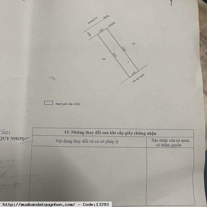 Bán 2 lô đất liền kề đường D14_P Nhơn Bình_Quy Nhơn, vỉa hè 3,5m - Diện tích 2 lô: 156m2 ngang 8m x 19,5m, đất vuông vức. - Hướng: Tây Bắc 💰2 lô giá 3tỷ300  