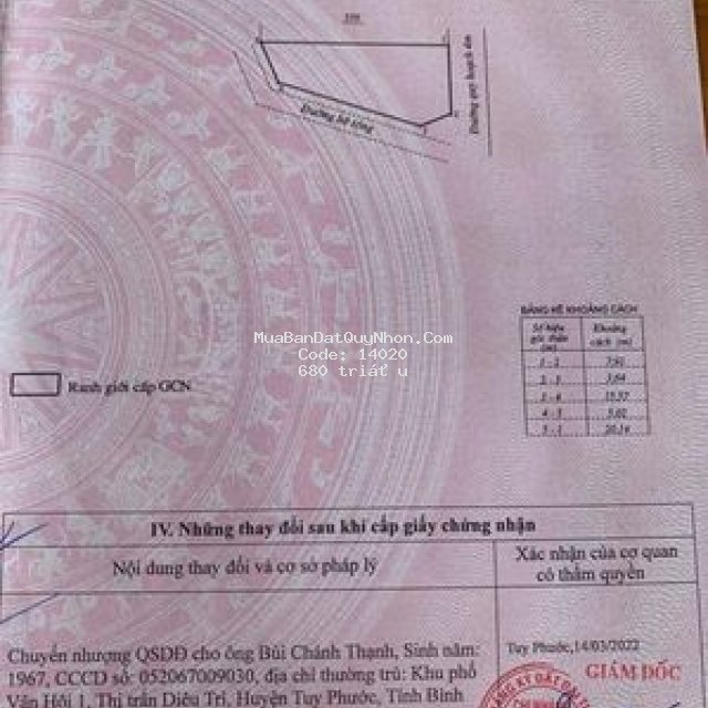 Bán đất 3 mặt tiền thôn thọ nghĩa phước nghĩa