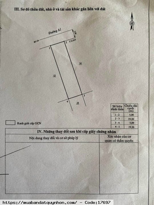 BÁN ĐẤT MẶT TIỀN QUỐC LỘ 19 - ĐỐI DIỆN ĐẠI PHÚ GIA - Diện tích: 5 x 19,2 = 95,8m2 - Hướng Tây Bắc - Pháp lý: có sổ - Giá bán 3 tỷ 350 triệu