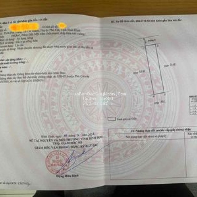 Bán lô đất đẹp xã cát thành huyện phù cát