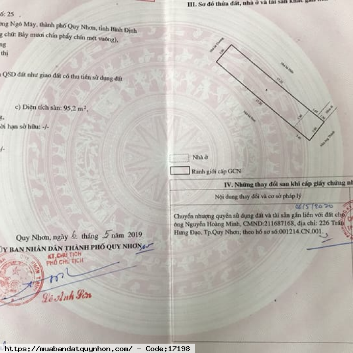 Bán nhà hẻm Hoàng Văn Thụ_P Ngô Mây_TP Quy Nhơn - Giá bán: 2,3 tỷ - Diện tích: 80m2 - Nhà gần chợ, gần trường, gần siêu thị...khu vực an ninh