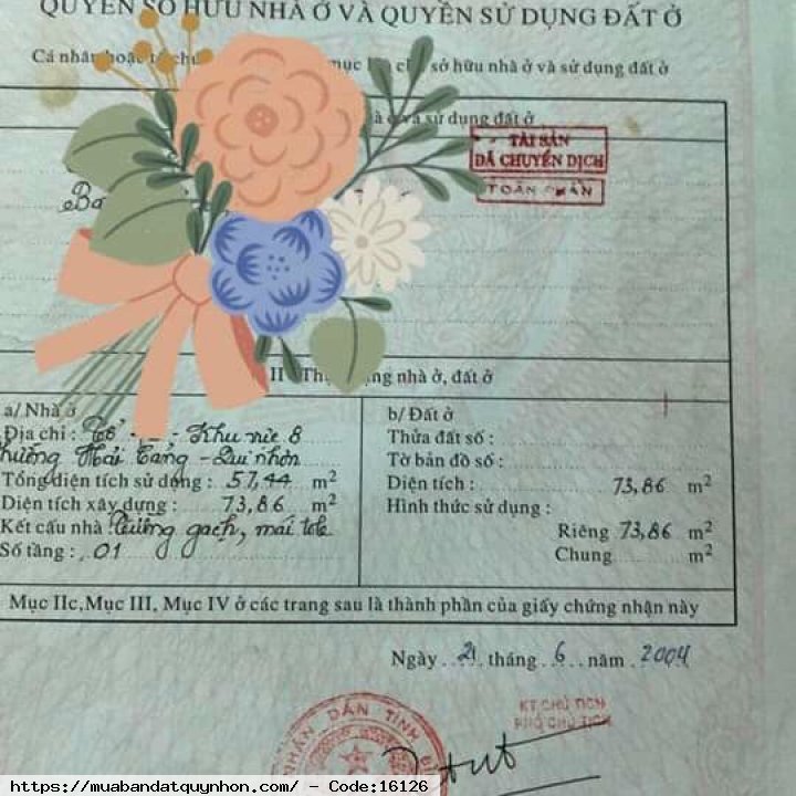 Bán nhà hẻm Xuân Diệu_P Hải Cảng_TP Quy Nhơn - Hiện trạng nhà cấp 4 đầy đủ công năng - Diện tích: 74m2 - Nhà gần biển, trường, gần chợ, khu du lịch... hẻm thông, 4 mặt đều thoáng. - Giá bán: 4,2 tỷ (thương lượng)