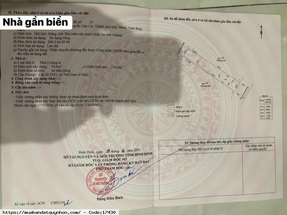 Bán Nhà Mặt Tiền cách BIỂN QUY NHƠN khoảng 100m thuộc P Nguyễn Văn Cừ - Giá 20 tỷ - Hướng Đông nam - Pháp lý sổ đỏ Bán Nhà Mặt Tiền cách BIỂN QUY NHƠN khoảng 100m thuộc P Nguyễn Văn Cừ - Giá 20 tỷ - Hướng Đông nam - Pháp lý sổ đỏ