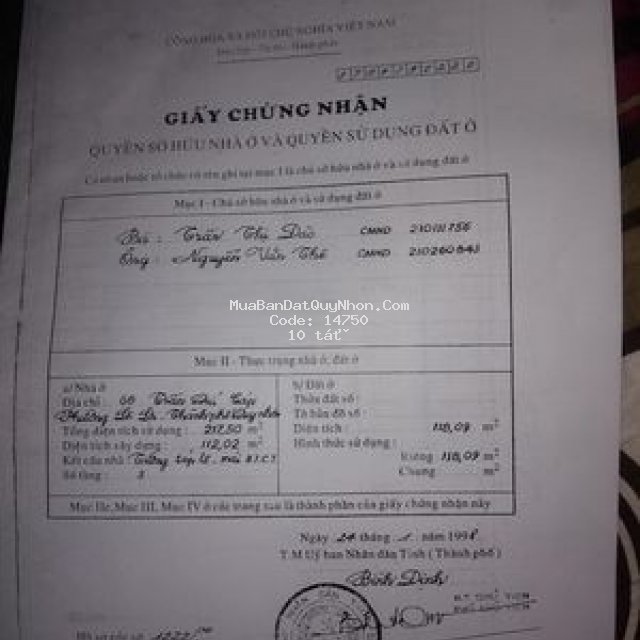 Chính chủ cần bán nhà 3 tầng đường trần quý cáp qn