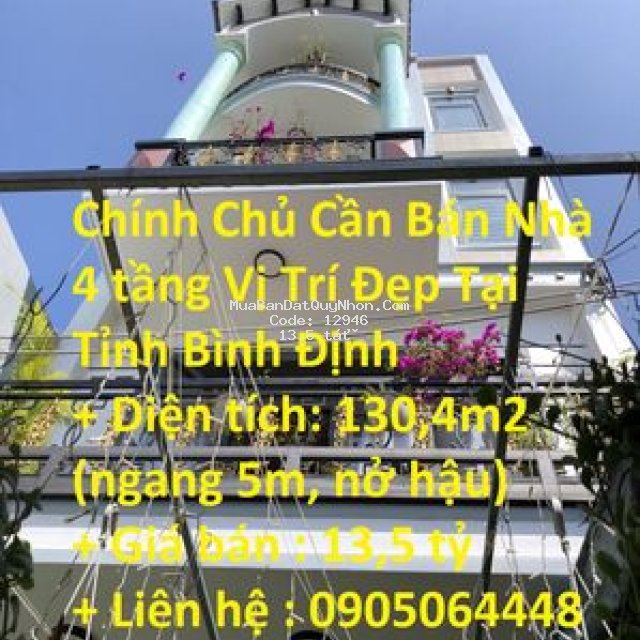 Chính chủ cần bán nhà  mặt tiền tỉnh bình định