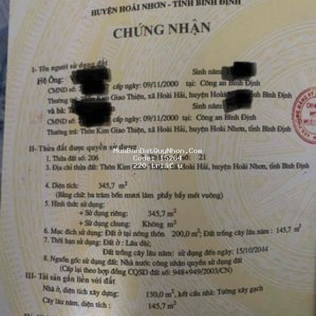đất ven biển hoài nhơn