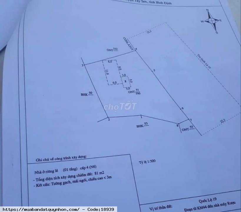đất vị trí đắc địa bình định mặt tiền quốc lộ 19