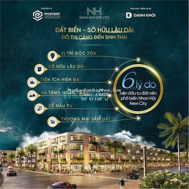 Nhận booking đất nền nhơn hội..chỉ 50tr/suất