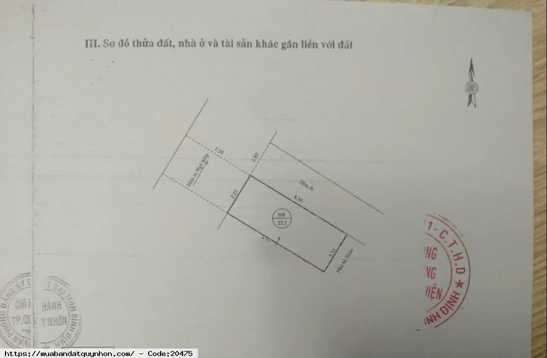 Bán nhà 2 mặt hẻm rộng ôtô đường Ngô Mây, P Nguyễn Văn Cừ, Tp Quy Nhơn, sổ đỏ chính chủ - Hướng Tây Nam - Giá 2 tỷ 50 tr