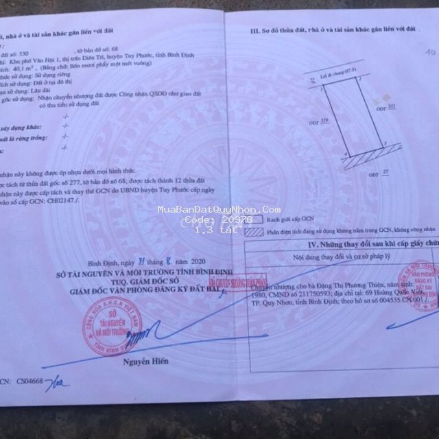 Chính chủ kẹt tiền bán căn nhà gần chợ diêu trì,tuy phước giá rẻ 1.3tỷ