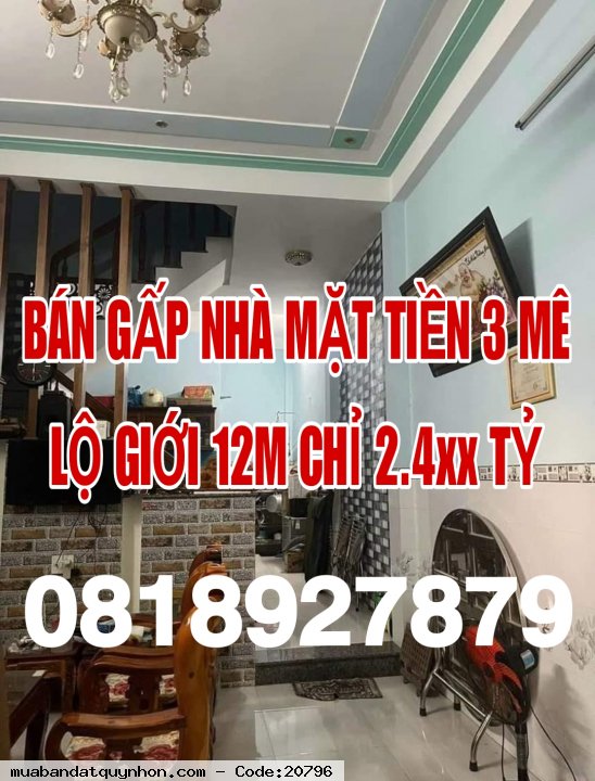NHÀ MẶT TIỀN 3 MÊ LỘ GIỚI 12M CHỈ 2.4xx TỶ - 𝟬𝟴𝟭𝟴𝟵𝟮𝟳𝟴𝟳𝟵 