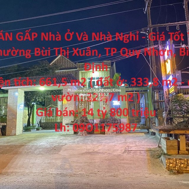 Nhà ở và nhà nghỉ - giá tốt phường bùi thị xuân,tp quy nhơn,bình định