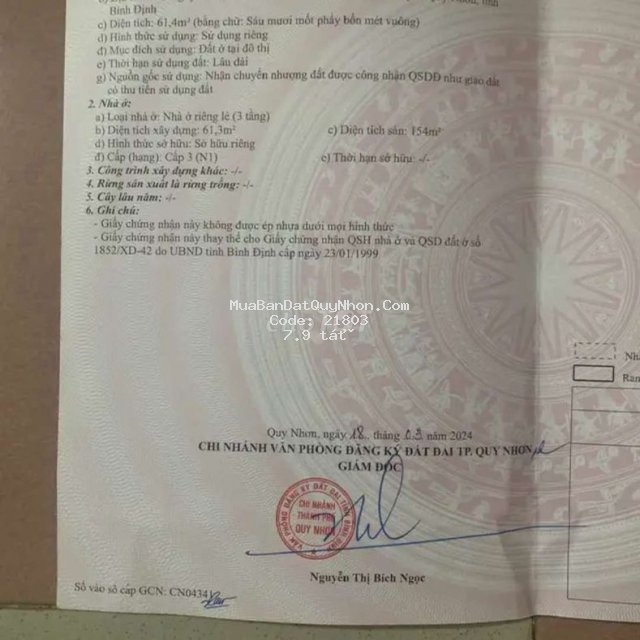 Bán nhà mặt tiền tp quy nhơn