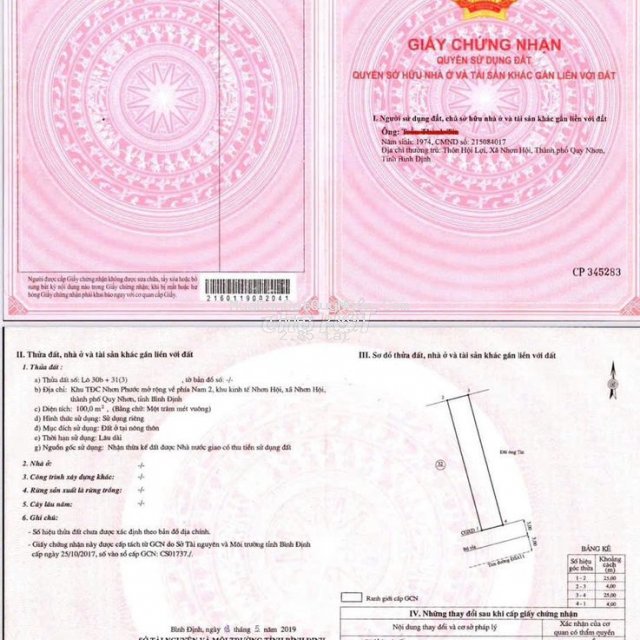 Bán đất 200m² nhơn hội, quy nhơn