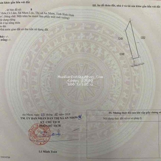 Bán đất full thổ cư