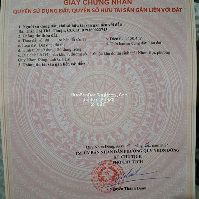 Bán đất ở đô thị - đẹp, giá tốt - quy nhơn đông, gia lai