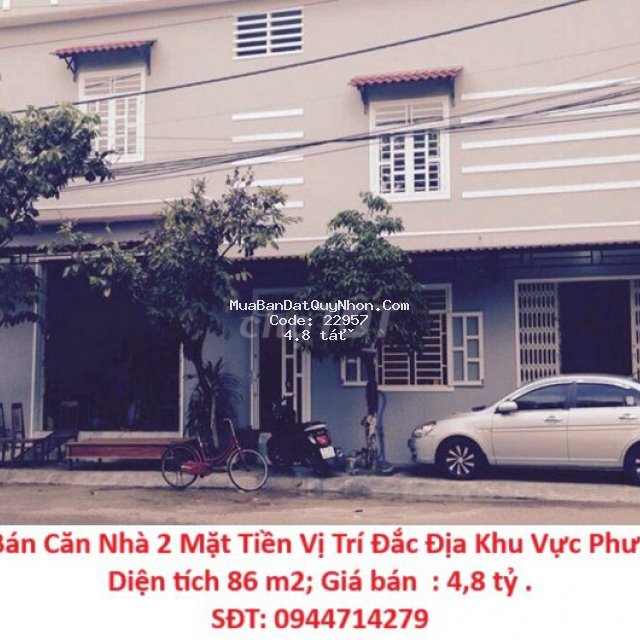Cần bán căn nhà 2 mặt tiền vị trí đắc địa khu vực phường nhơn bình