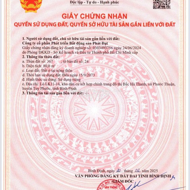 Chính chủ cắt lỗ lô đất ngay mặt tiền quốc lộ 19 tp quy nhơn