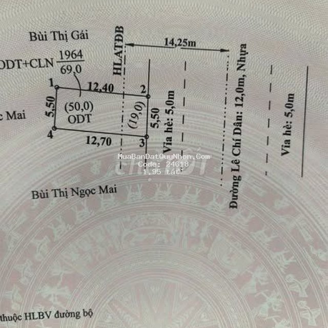 Bán đất 69m2 gần cầu bà cô