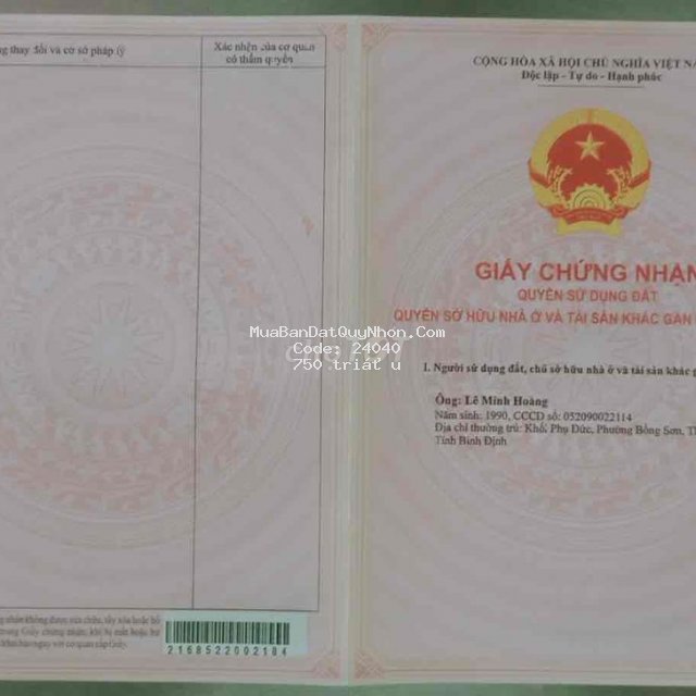 đất nhà nước bán